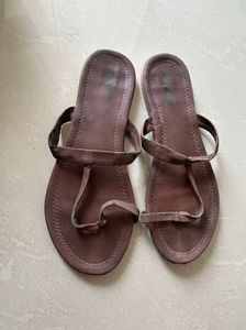 Brown Leather Thong Sandals