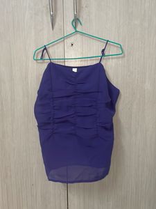 Kazo Blue Ruched Cami Top