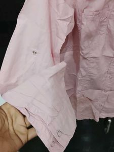 Soft Pink Collared Button-Up Shirt