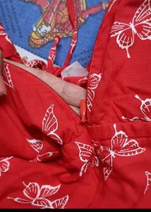 Red Slip Cut Dress