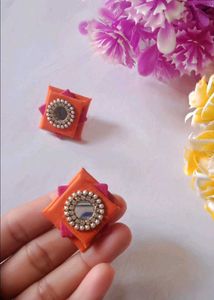 Handmade Yellow &amp; Orange Earrings