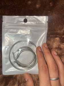 Silver Hoop Set + plated ring