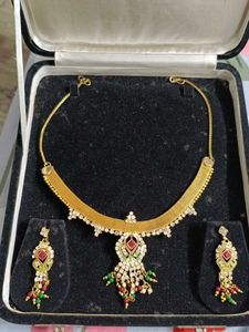Gold Necklace and Earring Set