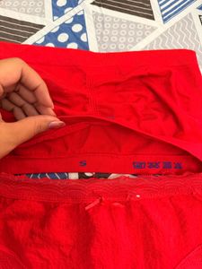 Red Lace Trim Panty &amp; Bra Set