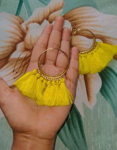 Yellow Tassel Earrings - Coins only