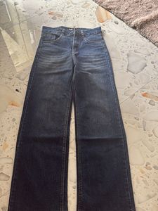 High-Waisted Wide-Leg Blue Jeans