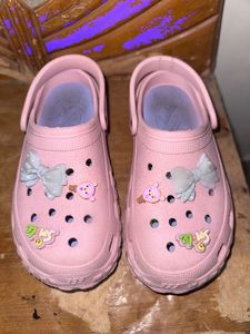 Cute Pink Clogs with Charms