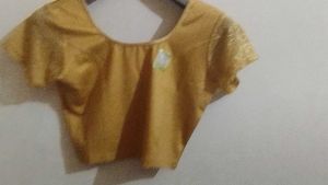 Golden Readymade Saree Blouse