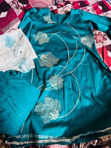 Teal Kurta Set with Dupatta