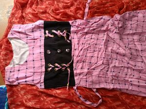 Pink Checked Kurta Unused