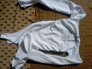 Off-Shoulder White leotard top