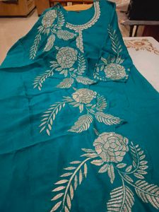 Elegant Teal Embroidered Kurta Sets