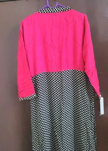 Stylish Pink and Black  full length gown