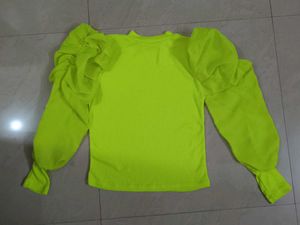 Neon Green Puff Sleeve Top