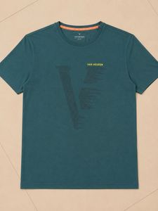 Van Heusen Teal Graphic T-Shirt
