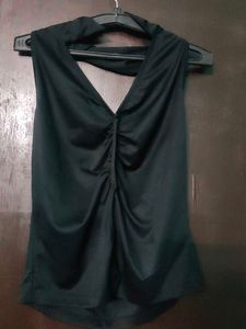 shein black halter-neck top