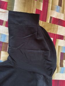 Black Button-Up Shirt with High Neck