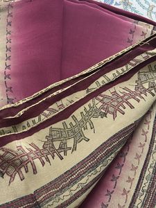 Elegant Burgundy Saree with Ethnic Border