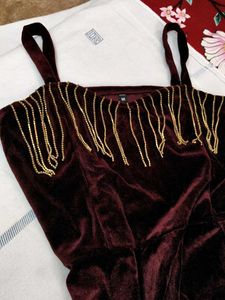 Maroon Velvet bodycon Dress