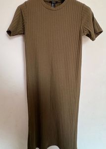 Ribbed Olive Green midi