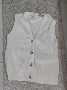Chic Off-White Button-Up Vest