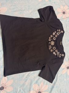 Embellished Black Top