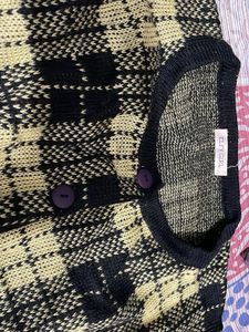 Plaid Knit Cardigan