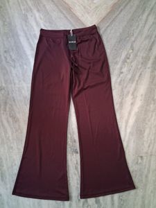 Maroon Flared Leg Trousers