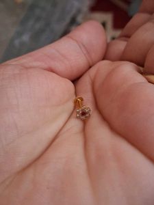Floral Nose Pin with Gem Detail