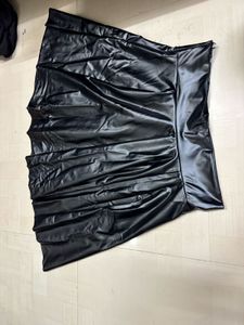 Black Faux Leather Mini Skirt