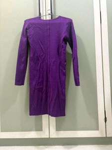 Purple Ruched Bodycon Dress