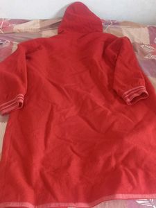 Cozy Red Fleece Hooded Jacket
