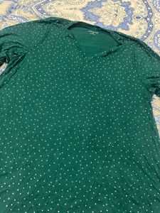 combo of 2 tops (blue &amp; Green with rime stones)