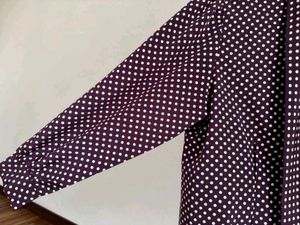 Maroon Polka Dot Mini Dress