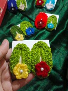 Handmade Crochet Hair Clips