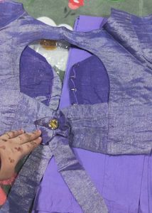 Beautiful Party Wear Lavender Silk Saree