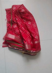 Rose  Diamond Print Fabric with Trim Handmade