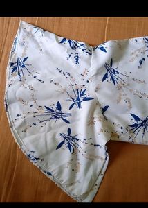 White Top With Blue Flowers
