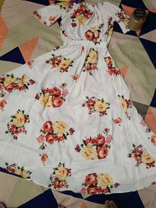 White Floral Off-Shoulder Co-ord Set | NEGOTIABLE