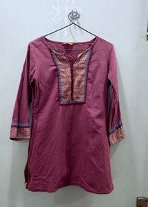 Purple Embroidered Kurta