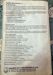 Applied Mathematics - I by R.D. Sharma