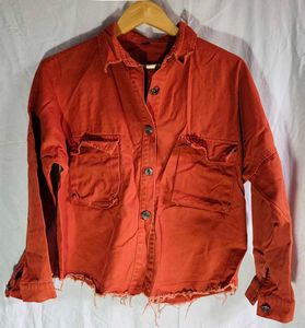 Rust Oversized Pocket Button-Up Shirt