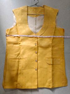 Elegant Yellow Ethnic Vest