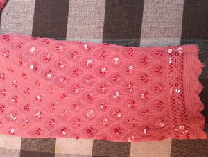 Pink Embroidered Sequined kurta