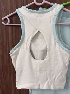 Pastel Co-ord Set With Padded Tank Top