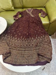 biba new Maroon Printed Anarkali gown