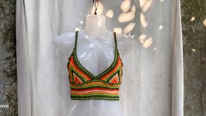 281110. Crocheted Boho Crop Top
