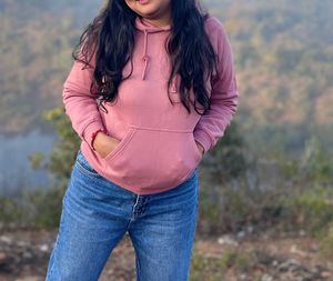 Casual Pink Pullover Hoodie