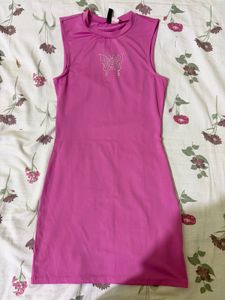 Pink Rhinestone Butterfly Dress
