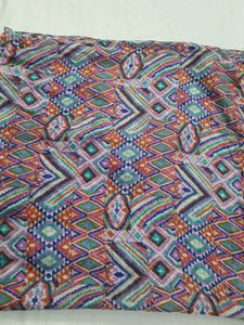 Vibrant Geometric Print Dupatta silk fabric